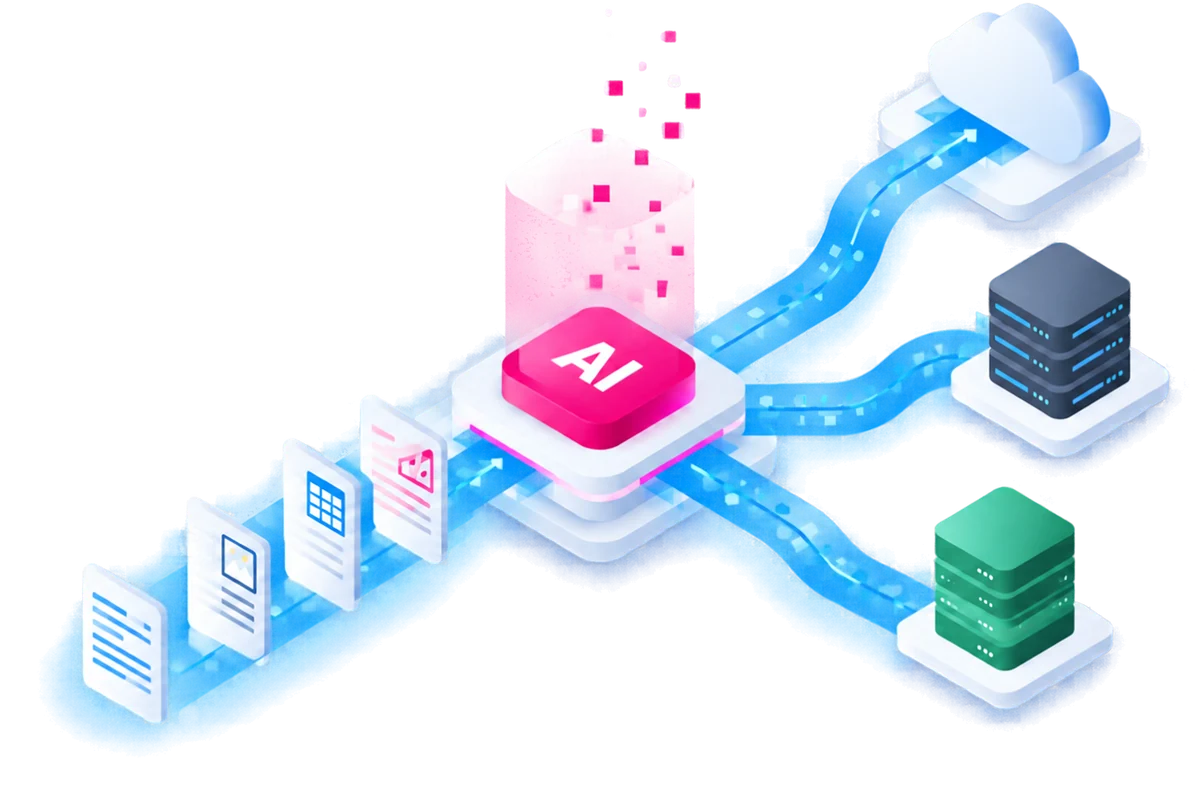 Illustration: requests and documents flow into the Ixvara AI firewall, which masks sensitive fields and sends each request to a local model, a private cloud, or a public model.